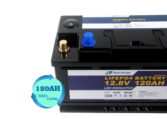 주문 12 Volt 120Ah Lifepo4 Led Light Lithium Battery 12V Deep Cycle Rechargeable Battery online manufacture