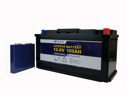 주문 가열 소자 블루투스와 업 12V 100AH LiFePO4 리튬 배터리를 카라반스 online manufacture