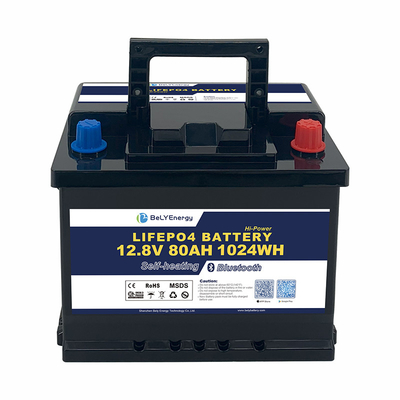 가벼운 디자인 설치가 쉬워 배용 12V80Ah LiFePo4 배터리