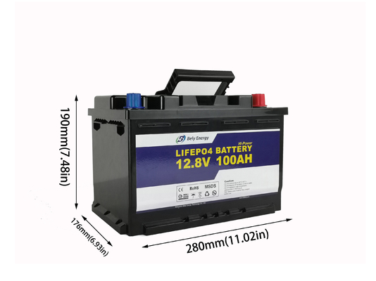 태양력 저장을 위한 1280Wh 100 암프 시간수 12 볼트 Lifepo4 배터리